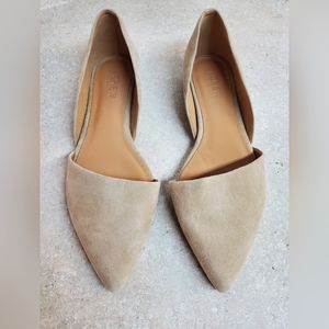 Jcrew suede pointed toe flats tan taupe size 7.5